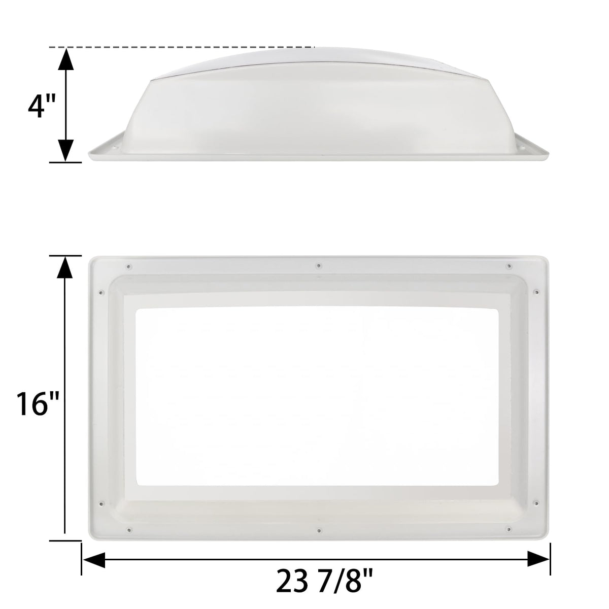 XMK side profile showing flange and 4" height option for proper fit