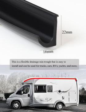 XmuxHai gutter next to measuring tape showing 16FT length and easy sizing