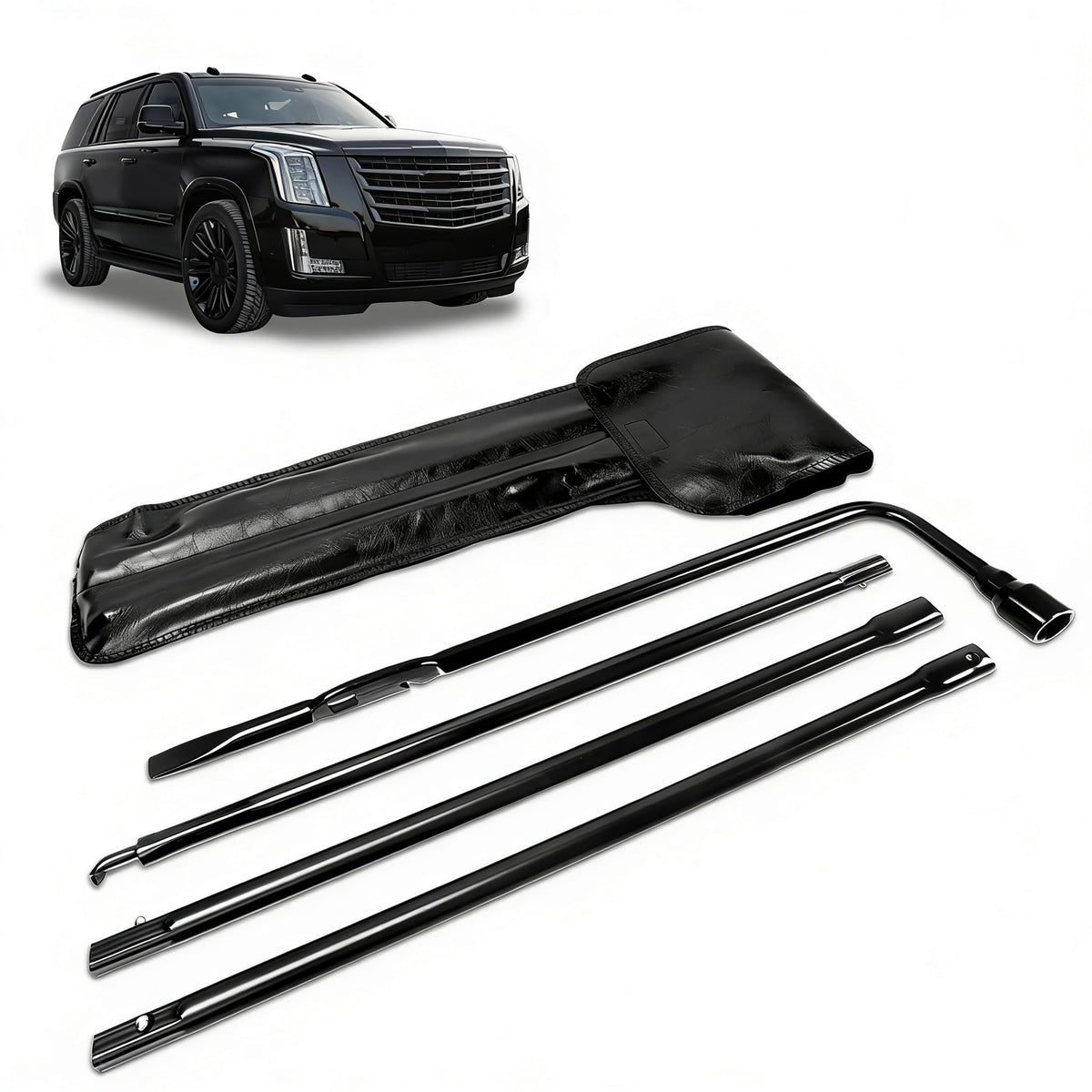 Xongjojo front view of spare tire tool kit showing complete set and packaging, reliable replacement