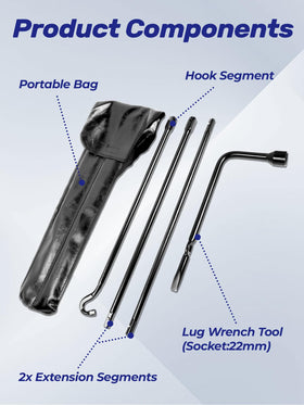 Xongjojo tools beside a ruler showing calibrated sizes for precise bolt fitment