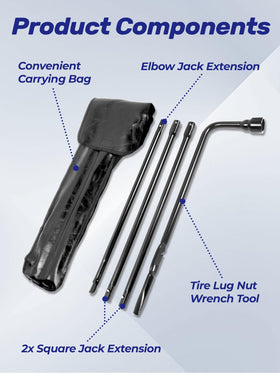Xongjojo wrench engaged on a jack bolt during tire change illustrating secure leverage and safety