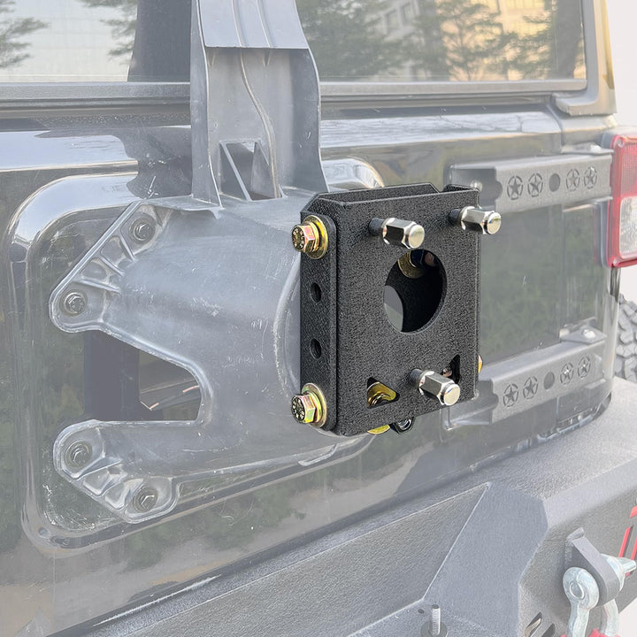XOOKUN front view spare tire carrier showing secure mounting and improved stability