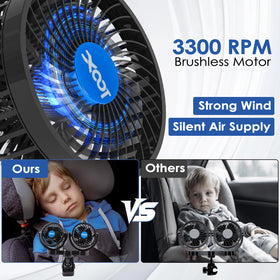 XOOL fan beside a smartphone to show scale and portability benefit