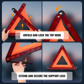 XOOL triangle next to hands showing scale for easy handling and portability
