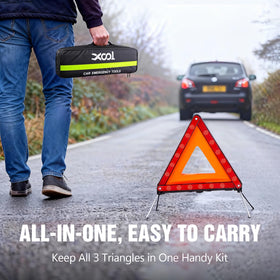 XOOL three triangles arranged for multi-directional warning improving on-scene safety