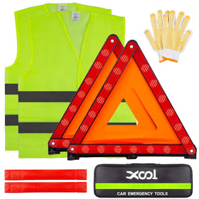 XOOL warning triangles front view showing high visibility reflective panels