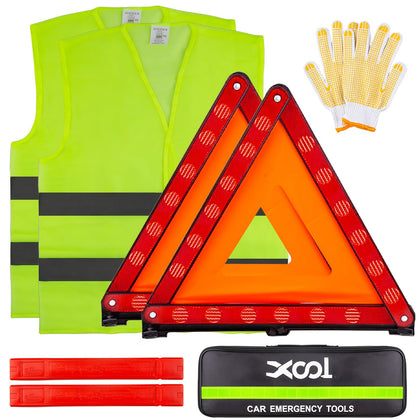 XOOL warning triangles front view showing high visibility reflective panels