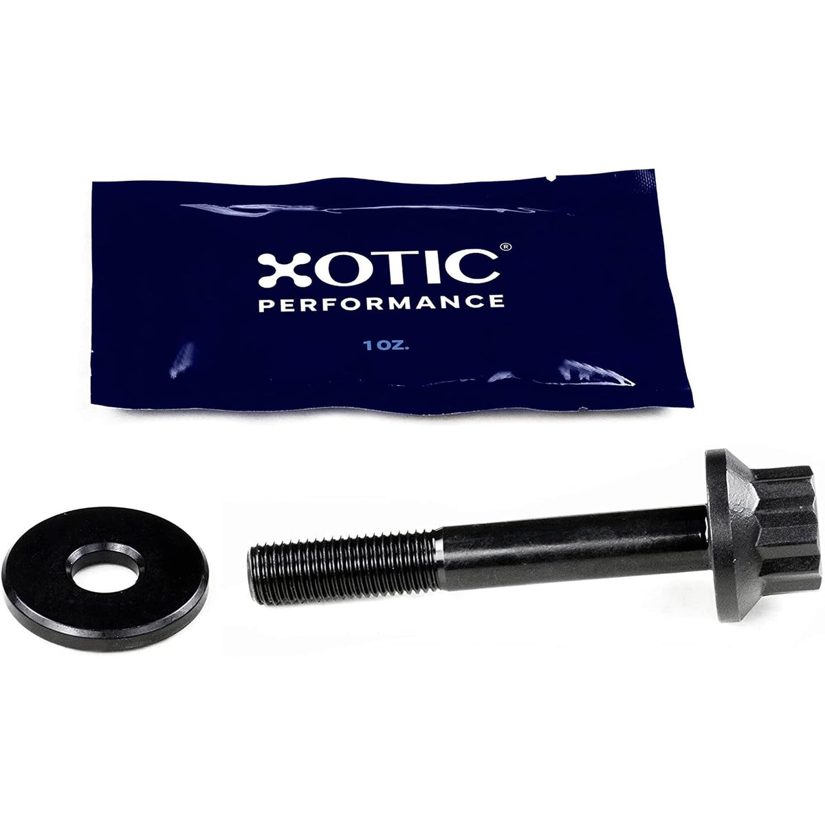 Xotic Performance closeup of hardened 8740 chrome steel bolt illustrating high strength and finish