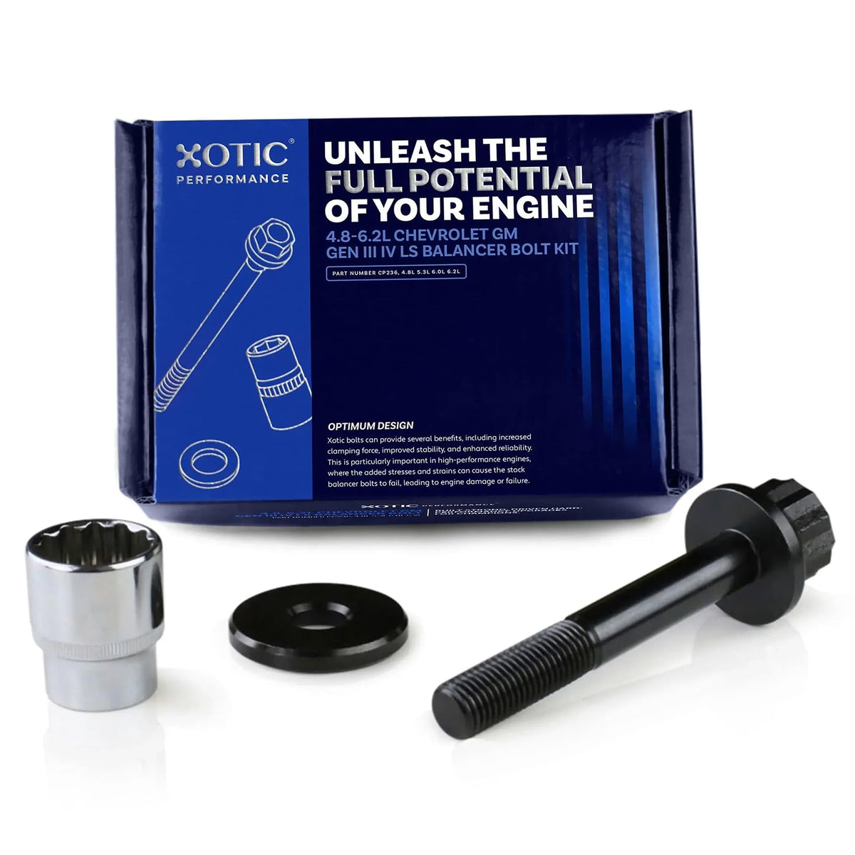 Xotic Performance front package showing bolt kit and components for easy identification and purchase