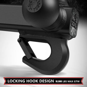 XPE hook detail with locking pin shown, safety hook for secure anchoring and convenience