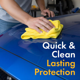XPEL in driveway lifestyle shot showing protective finish and everyday vehicle care