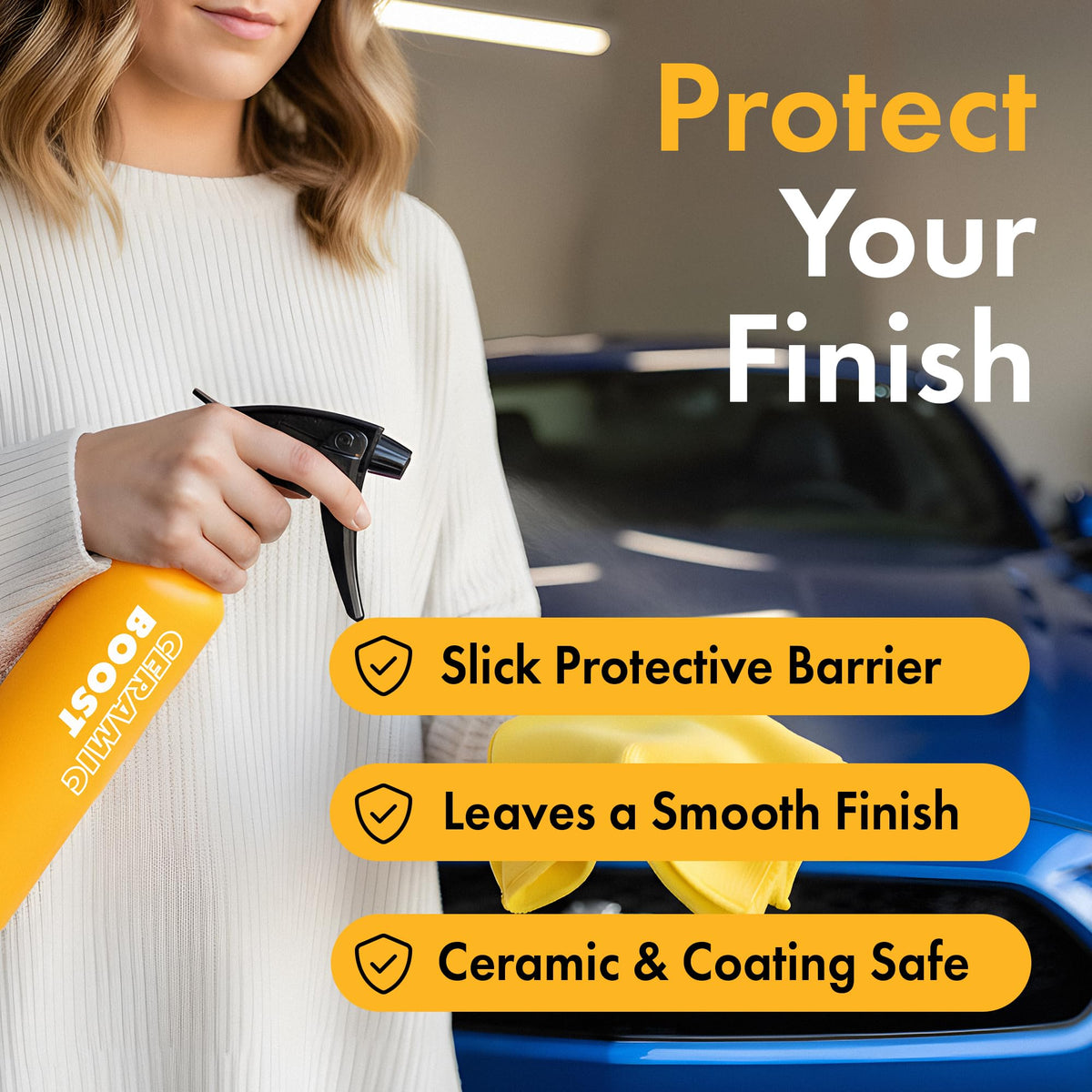 XPEL applied on paint protection film panel illustrating enhanced gloss and defense