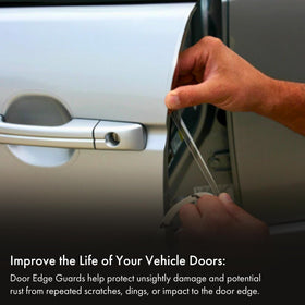 XPEL film applied to car door edge demonstrating protection benefit