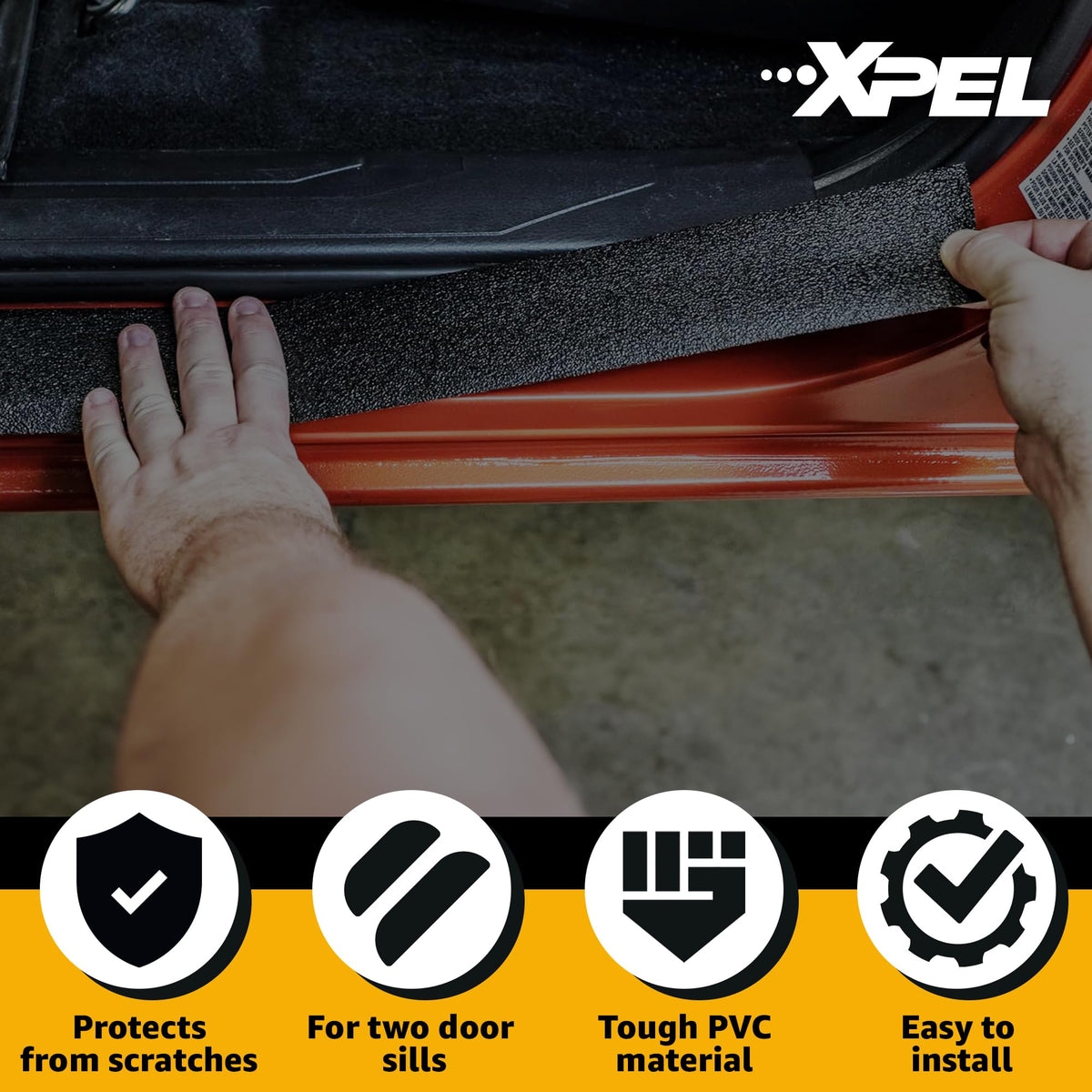 XPEL installed door sill guard protecting entry area from scuffs