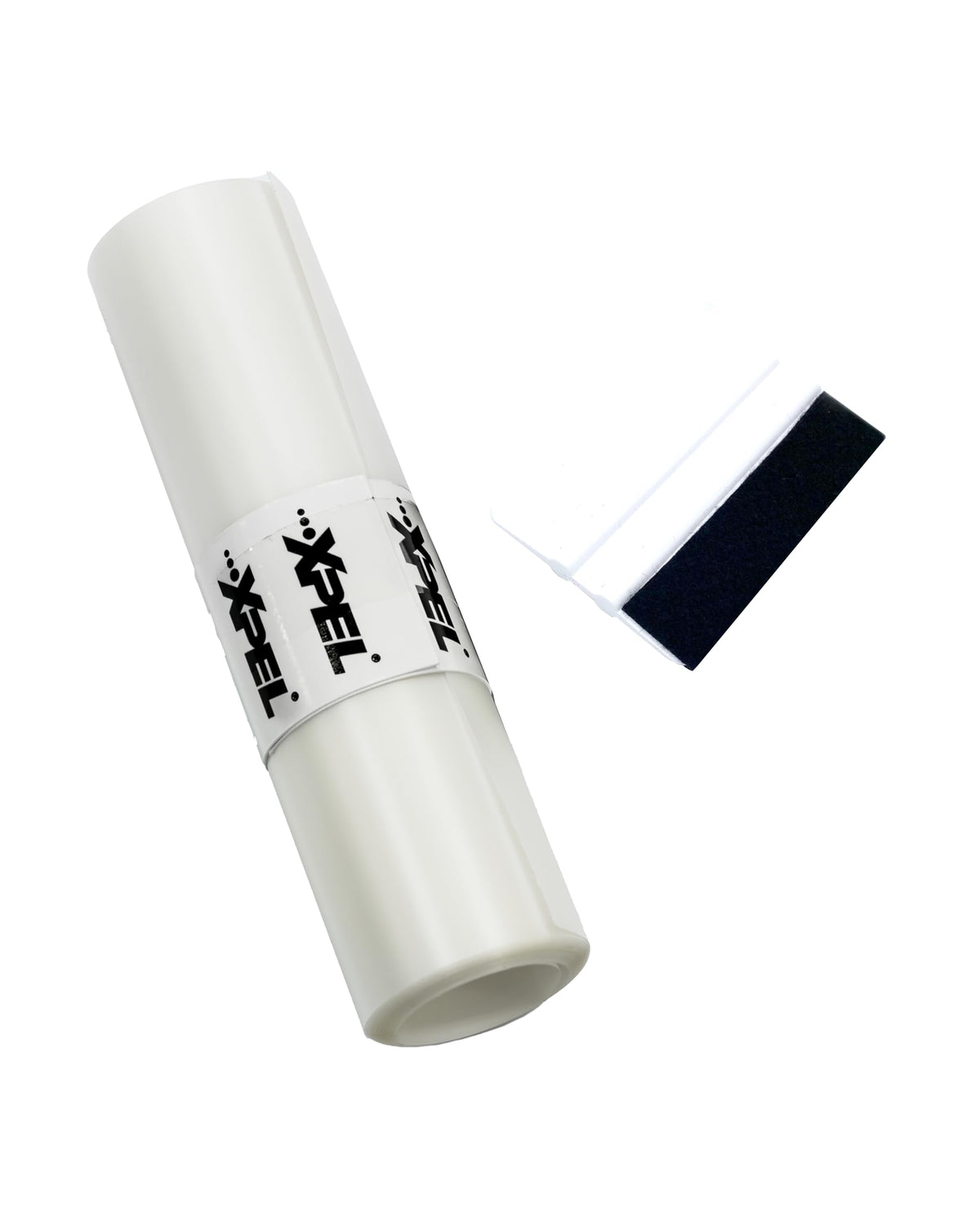 XPEL roll front packaging showing clear protective film and dimensions