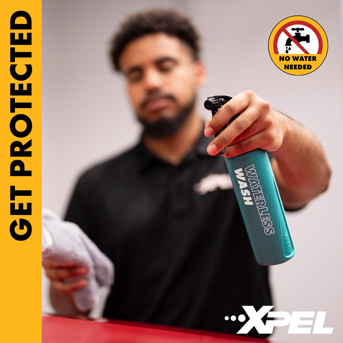 XPEL close-up of glossy paint after use showing sheen and hydrophobic surface benefit