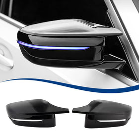 XPHAZZ front view of gloss black mirror caps showing sleek styling benefit