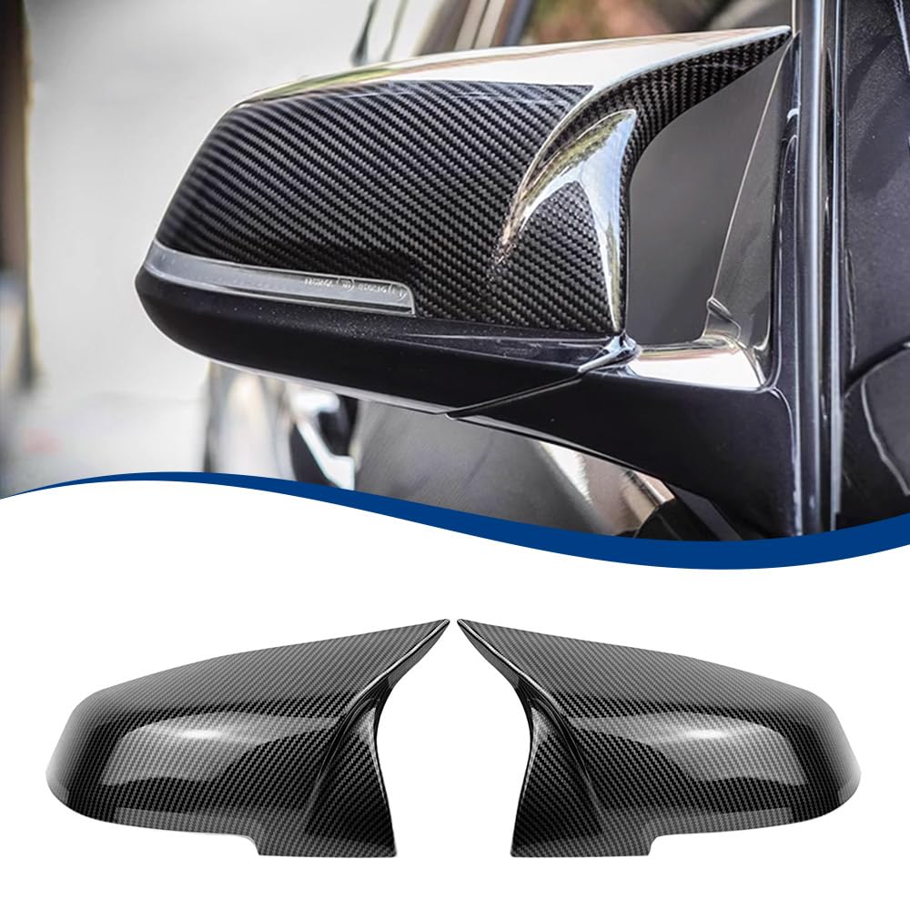 XPHAZZ front view of mirror caps showing sleek carbon pattern and stylish upgrade