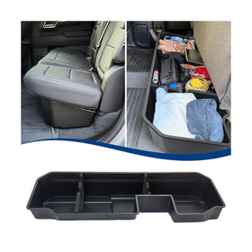 XPHAZZ front view of underseat storage showing compact secure design and space saving