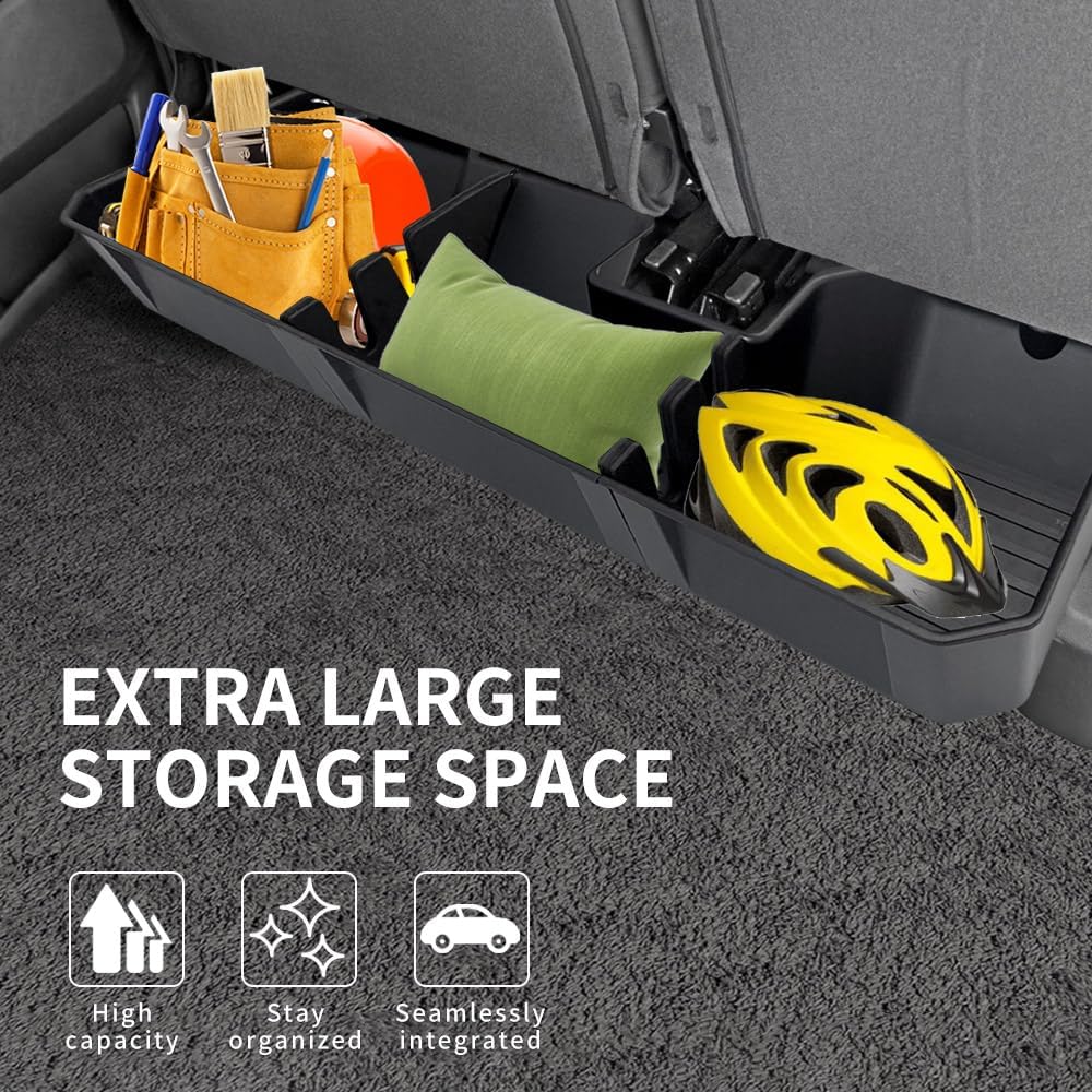 XPHAZZ installed under rear seat demonstrating secure fit benefit