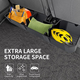 XPHAZZ installed under rear seat demonstrating secure fit benefit