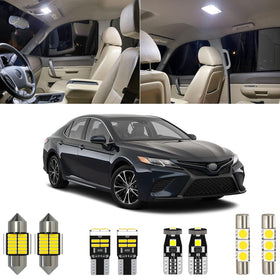 Xpismii front packaging showing full 14-piece Camry LED kit and benefits