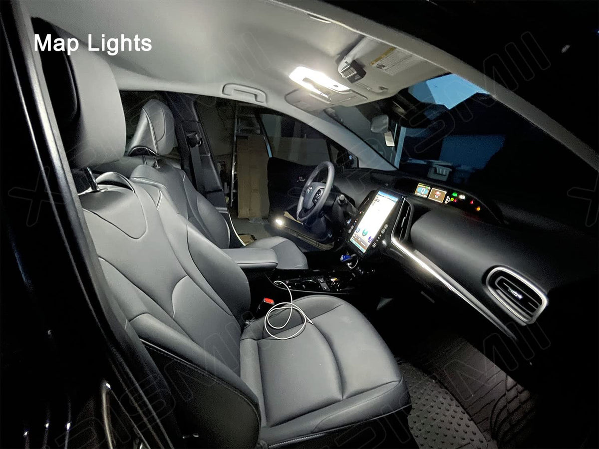 Xpismii installed map and dome lights in Camry showing brighter cabin visibility