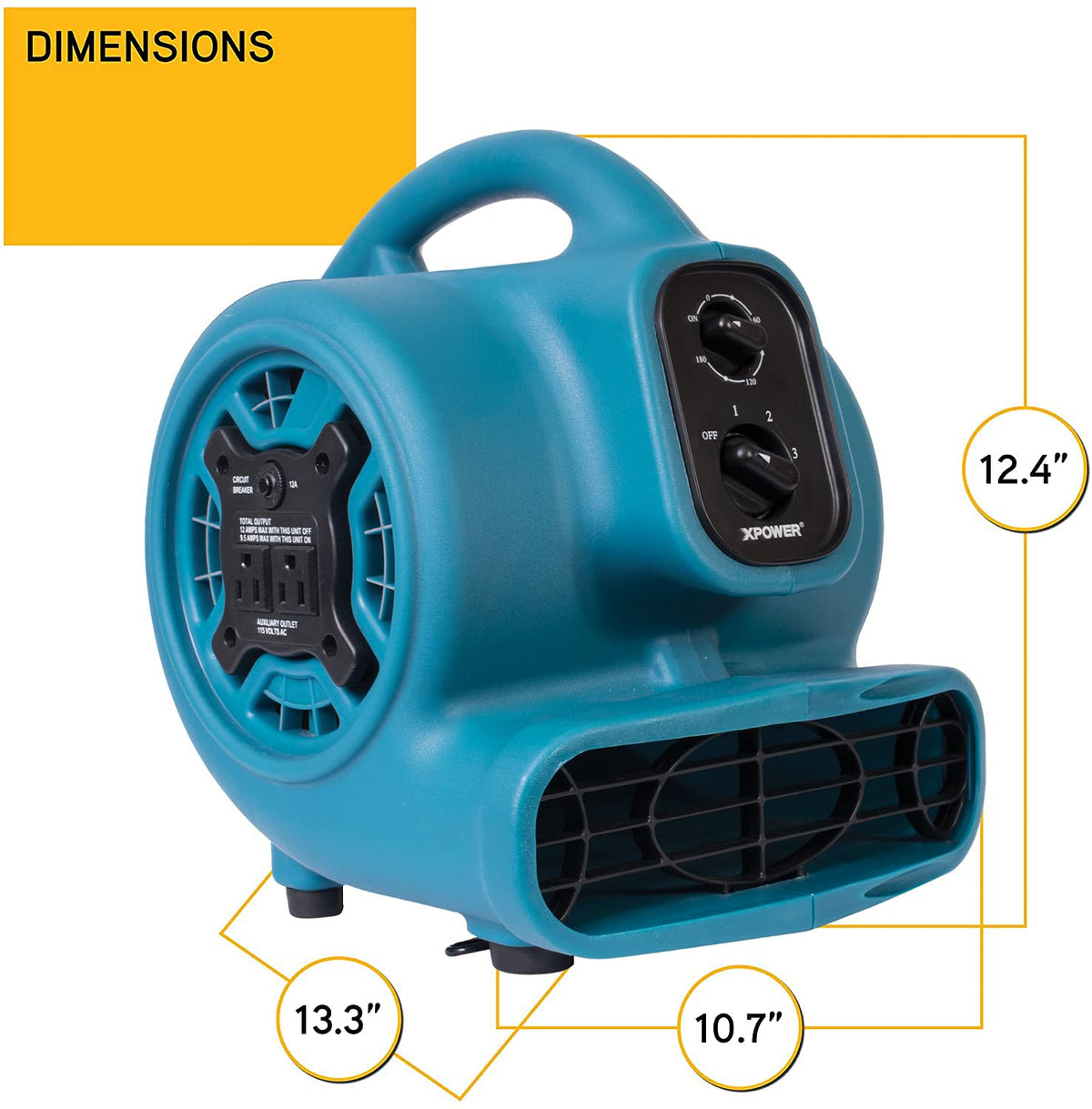XPOWER P-230AT placed in a crawlspace improving ventilation and drying speed