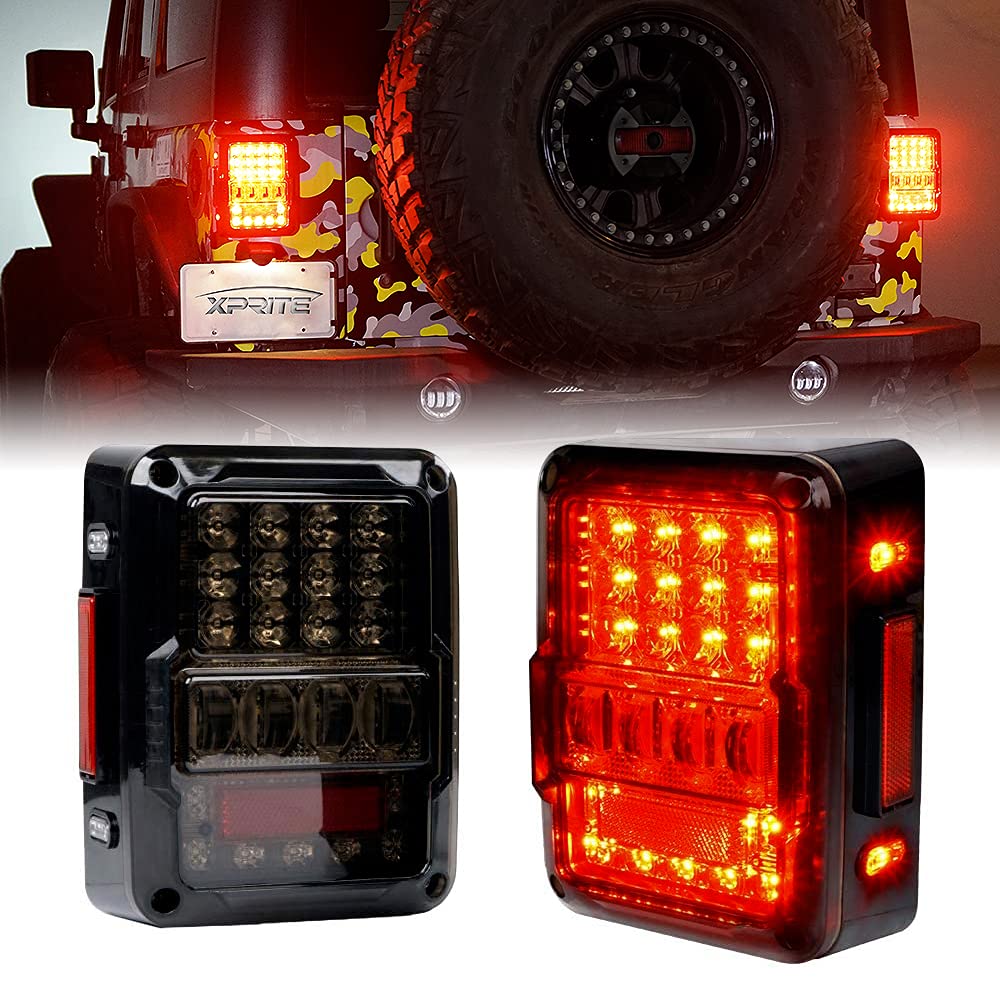 Xprite front view smoked tail light showing modern 4D lens and improved look