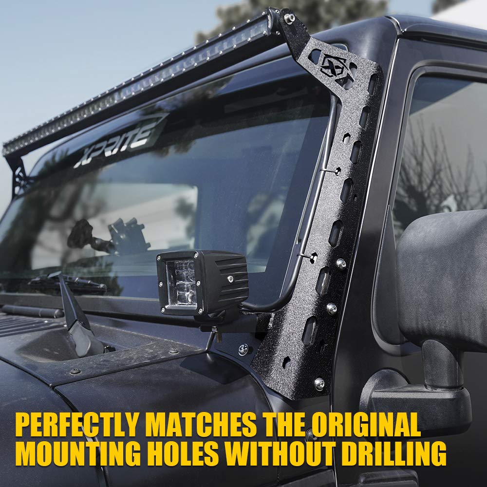 Xprite close-up of foam gasket protecting Jeep paint and preventing scratches