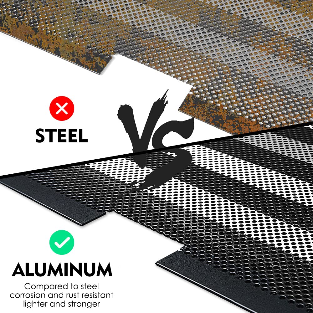 Xprite close-up of aluminum mesh detail showing corrosion-resistant finish benefit