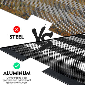 Xprite close-up of aluminum mesh detail showing corrosion-resistant finish benefit