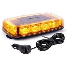 Xprite front view amber strobe showing lens and housing for clear visibility