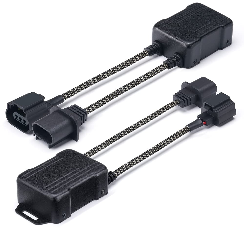 Xprite front view of H13/9008 canbus harness showing connectors and benefit of error-free fit
