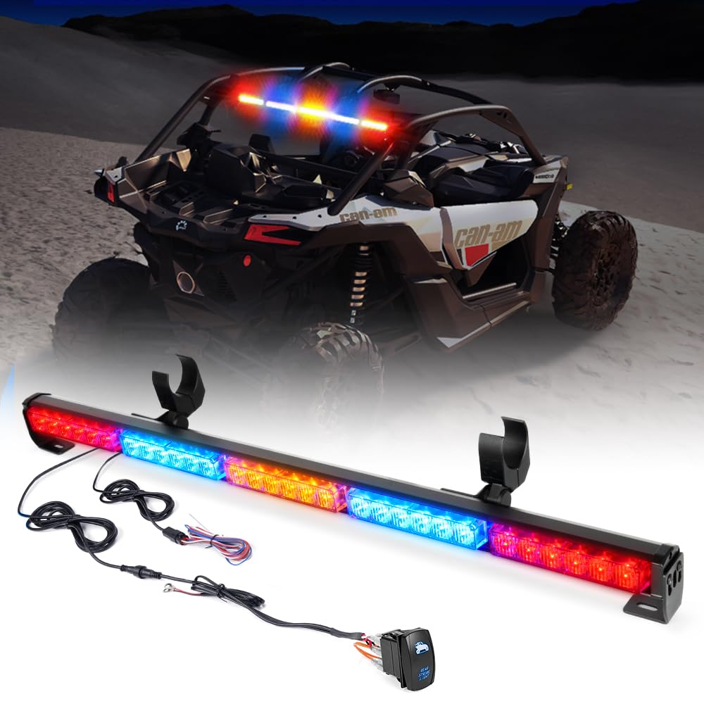 Xprite front view of 30 inch chase strobe light bar showing clear signaling benefit