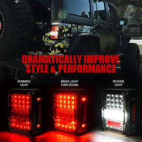 Xprite installed on Jeep Wrangler JK rear demonstrating clear brake visibility