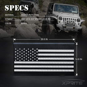 Xprite lifestyle image parked Jeep showcasing patriotic style and visual impact