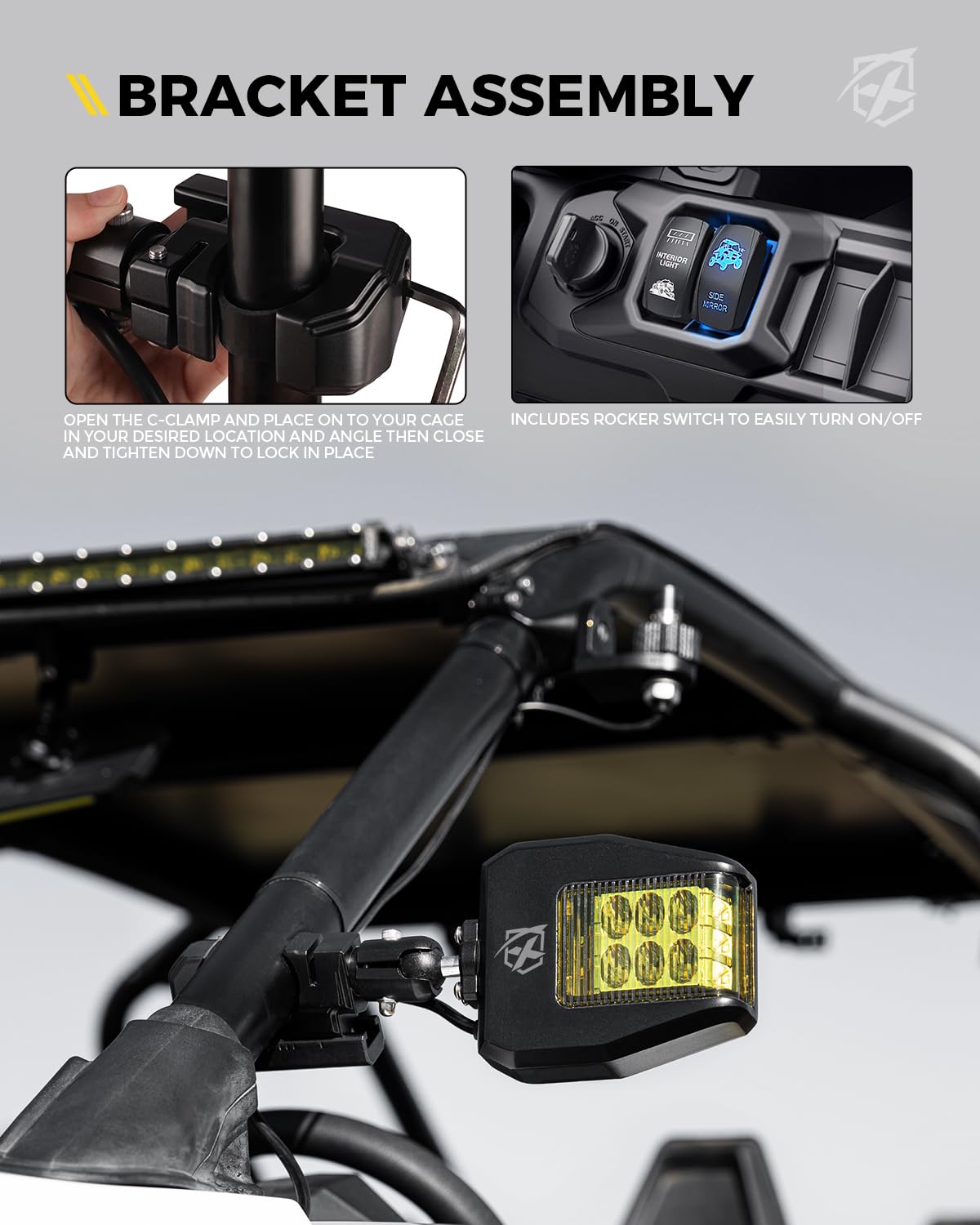 Xprite mirrors mounted on UTV in action enhancing safety and awareness