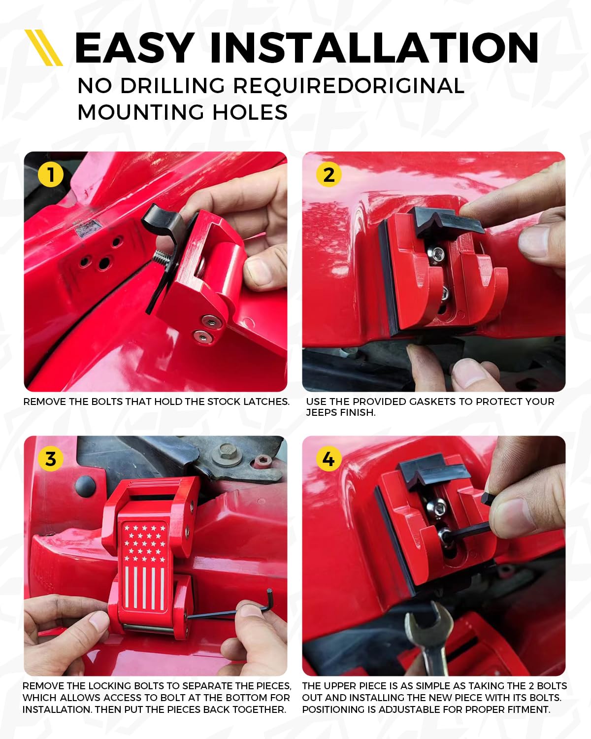 Xprite latch held in hand showing compact size and lightweight aluminum benefit