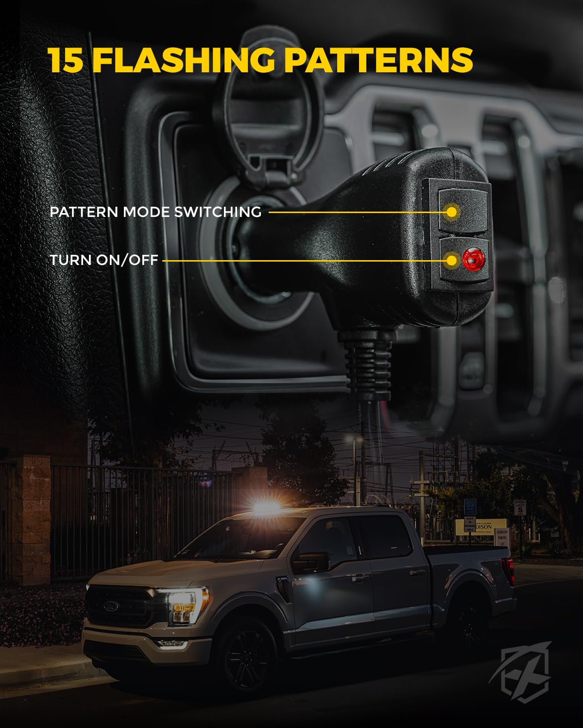 Xprite strobe beside a hand showing compact 12-inch size for versatile placement
