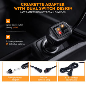 Xprite 12ft cigarette lighter plug and cable showing easy power connection benefit