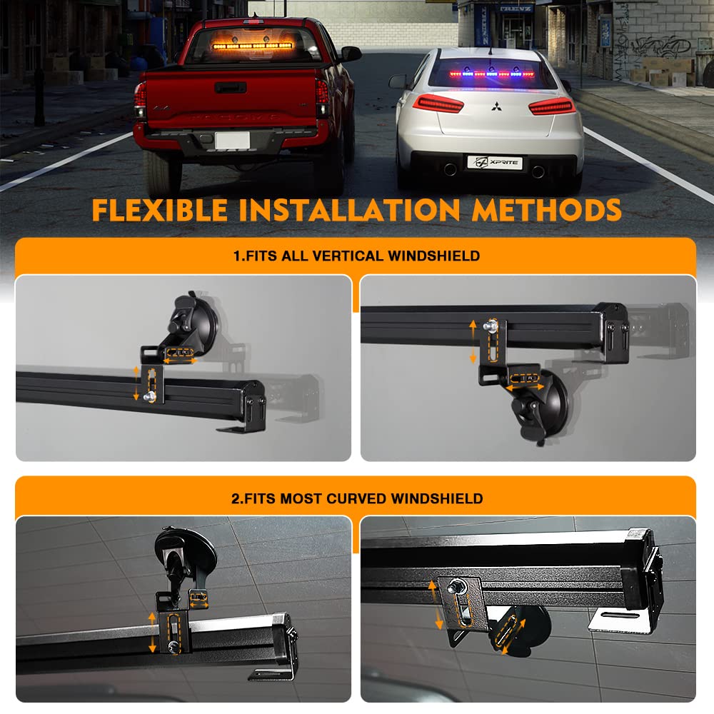 Xprite light bar next to ruler showing 35.5 inch scale for fitment clarity benefit