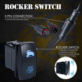 Xprite 15ft cable and rocker switch wiring for easy installation control