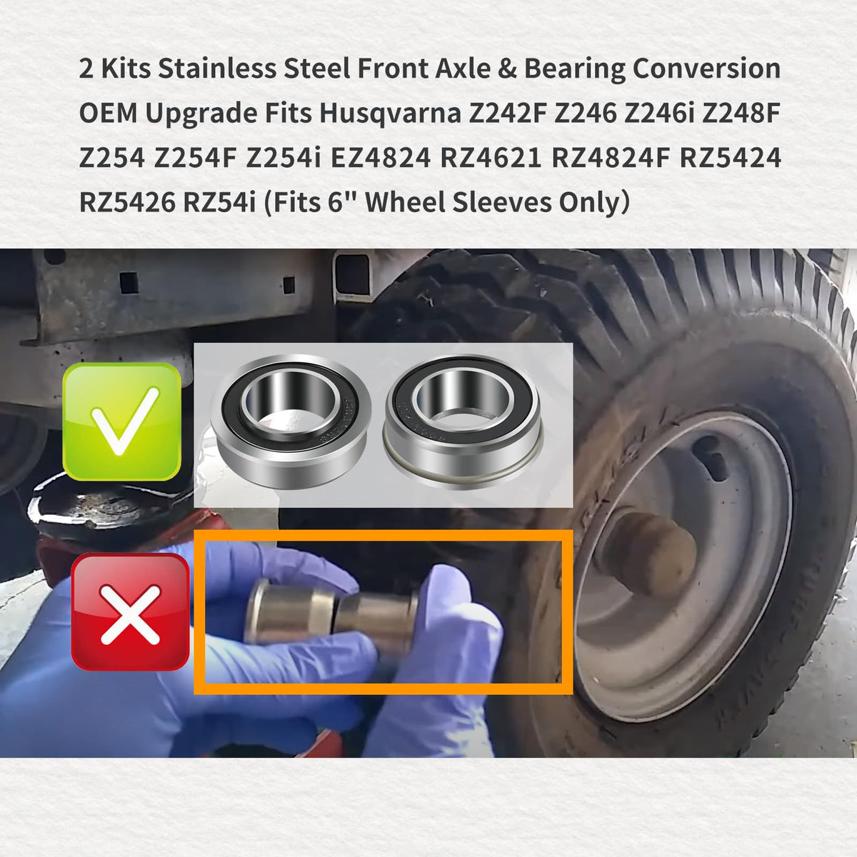 XQK 304 stainless axle close-up highlighting corrosion resistance