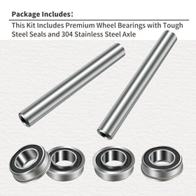 XQK axle next to ruler showing precise sizing for correct fit