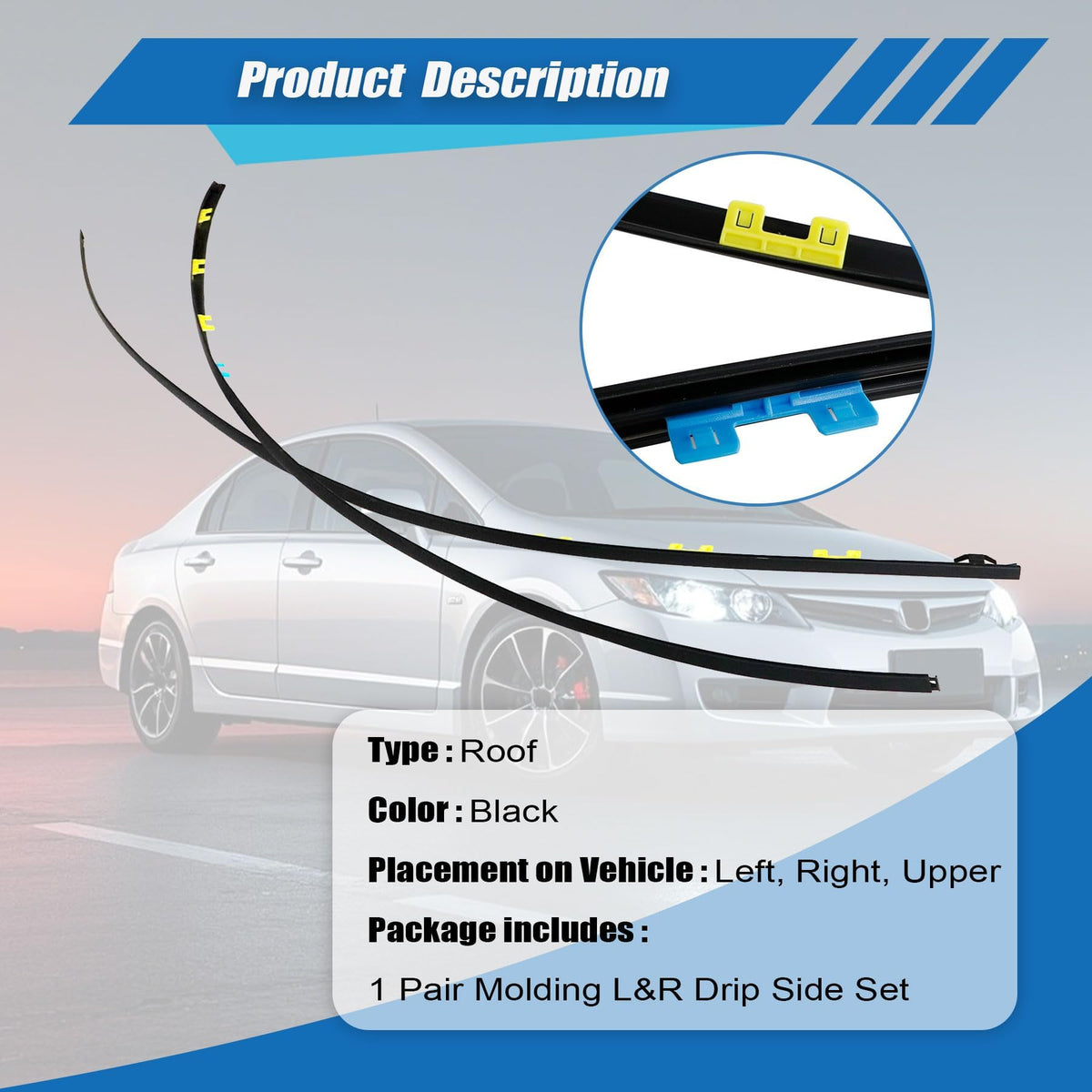 XQSMWF right-side molding installed illustrating reduced wind noise benefit