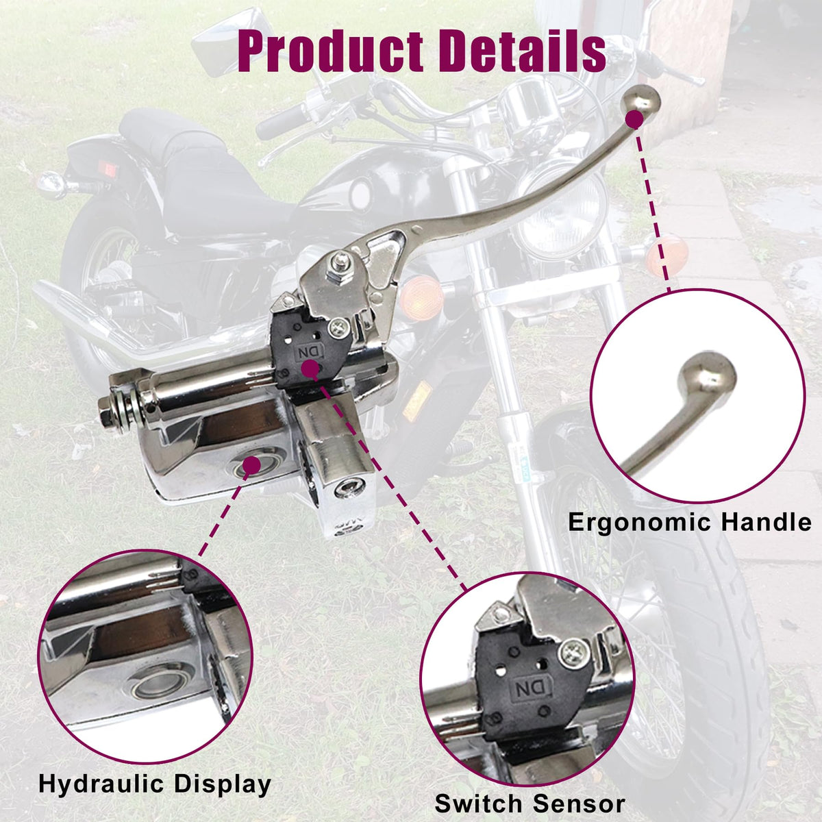 XQSMWF master cylinder mounted on handlebar demonstrating correct fit