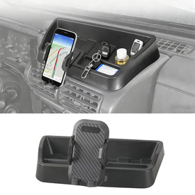 XQTMYHAL front view of TJ phone mount shows clean dashboard integration and improved organization