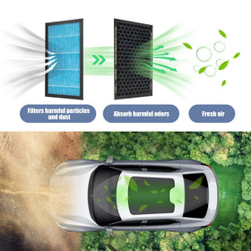 XREY installed filter inside Tesla Model 3 housing demonstrating easy installation benefit