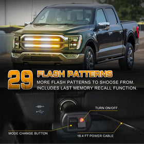 XRIDONSEN cigarette lighter plug with mode switch showing easy control and on-the-go pattern changes